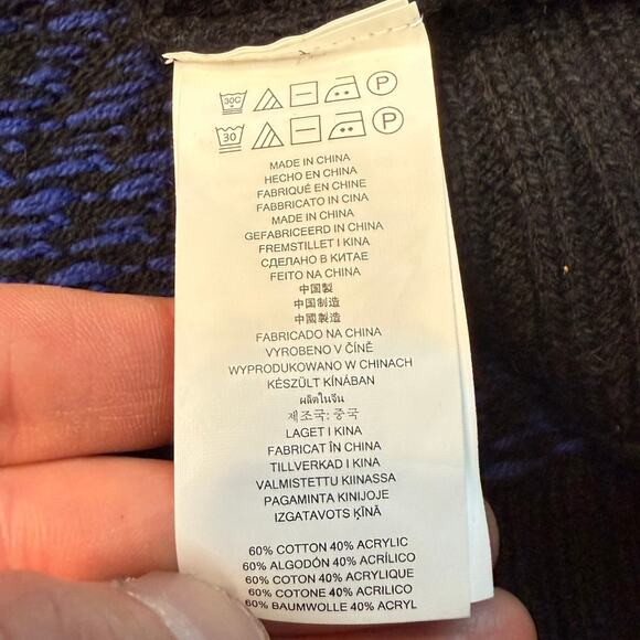 Michael Kors Poncho Knit Cotton Sweater Boxy Relaxed Fit Turtleneck, Size SMALL - Picture 8 of 10